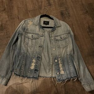 Rails Light Blue Distressed Studded Jean Jacket